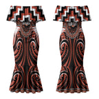 Aotearoa Tapuika Personalised Couples Matching Mermaid Dress and Hawaiian Shirt Maori Iwi Poutama Puhoro Tattoo