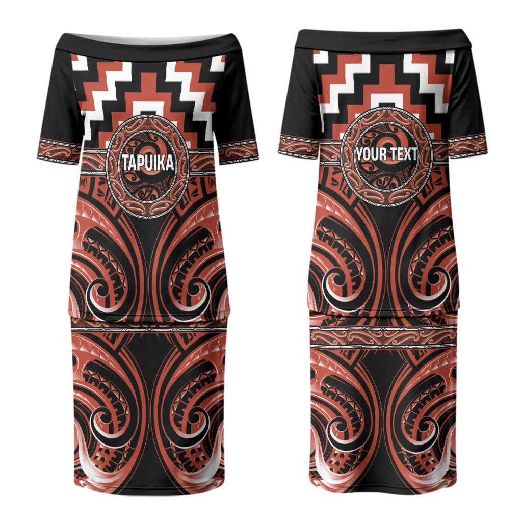 Aotearoa Tapuika Personalised Couples Matching Puletasi and Long Sleeve Button Shirt Maori Iwi Poutama Puhoro Tattoo