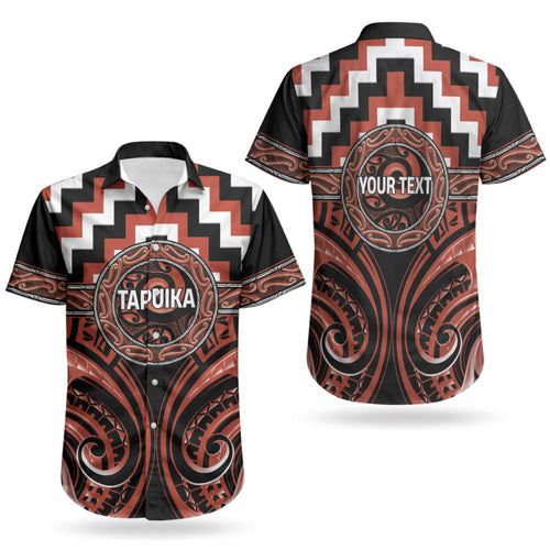 Aotearoa Tapuika Personalised Couples Matching Short Sleeve Bodycon Dress and Hawaiian Shirt Maori Iwi Poutama Puhoro Tattoo