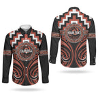 Aotearoa Tapuika Personalised Couples Matching Summer Maxi Dress and Long Sleeve Button Shirt Maori Iwi Poutama Puhoro Tattoo