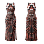 Aotearoa Tapuika Personalised Couples Matching Tank Maxi Dress and Long Sleeve Button Shirt Maori Iwi Poutama Puhoro Tattoo