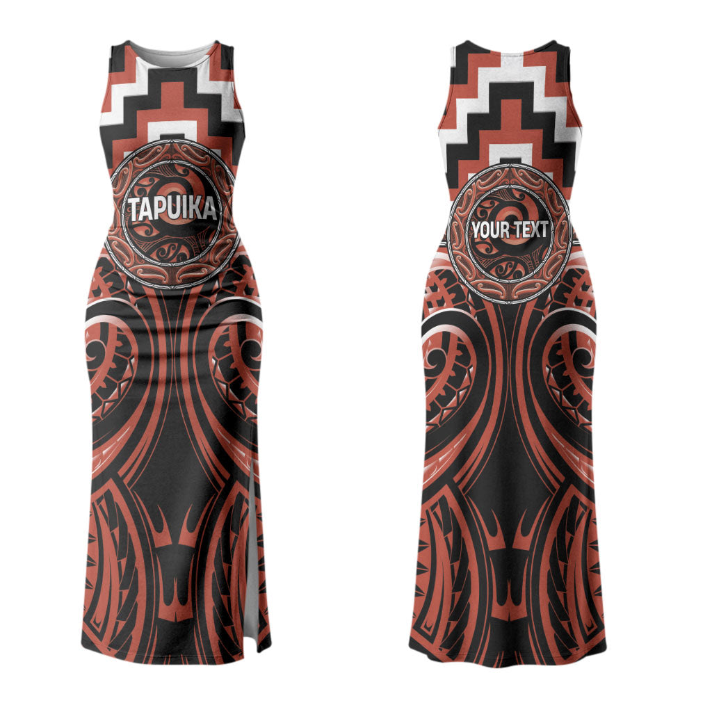 Aotearoa Tapuika Personalised Couples Matching Tank Maxi Dress and Long Sleeve Button Shirt Maori Iwi Poutama Puhoro Tattoo