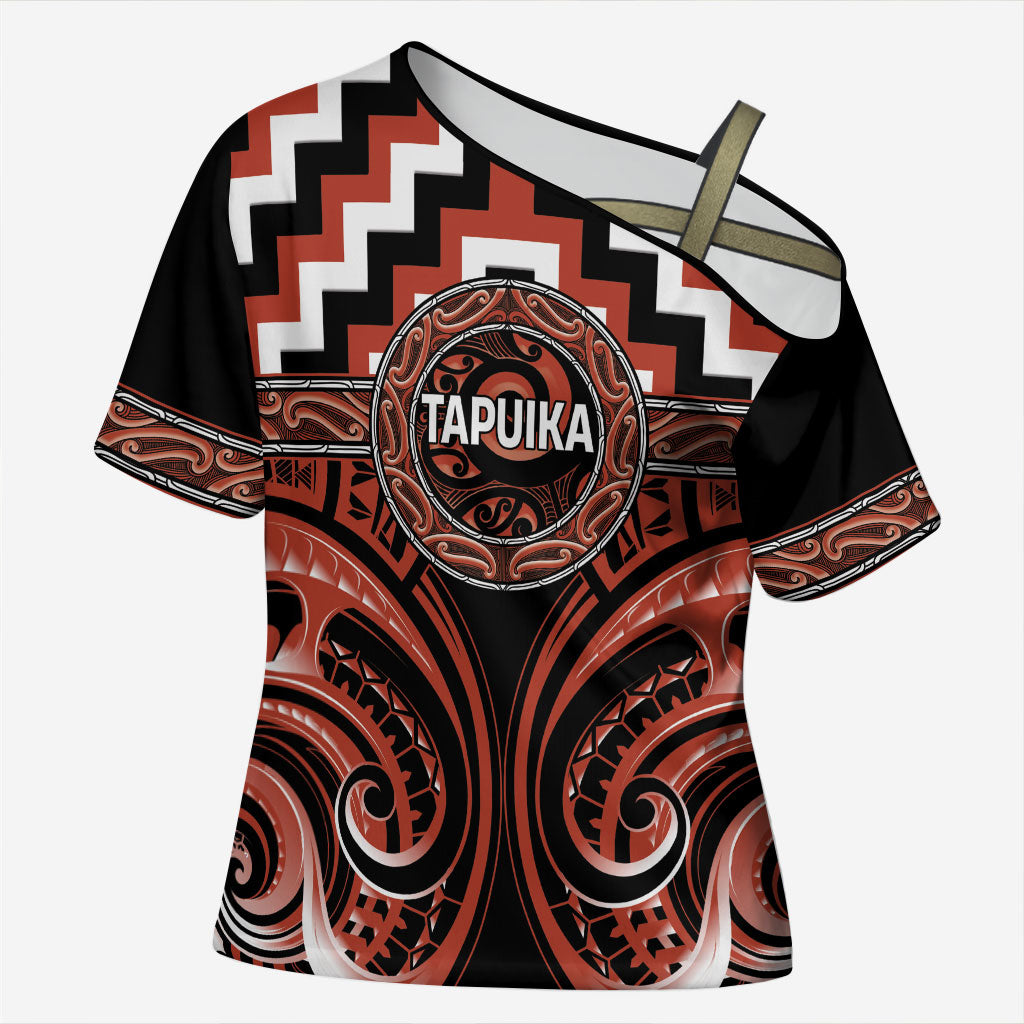 Aotearoa Tapuika Personalised Cross Shoulder Shirt Maori Iwi Poutama Puhoro Tattoo
