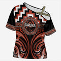 Aotearoa Tapuika Personalised Cross Shoulder Shirt Maori Iwi Poutama Puhoro Tattoo