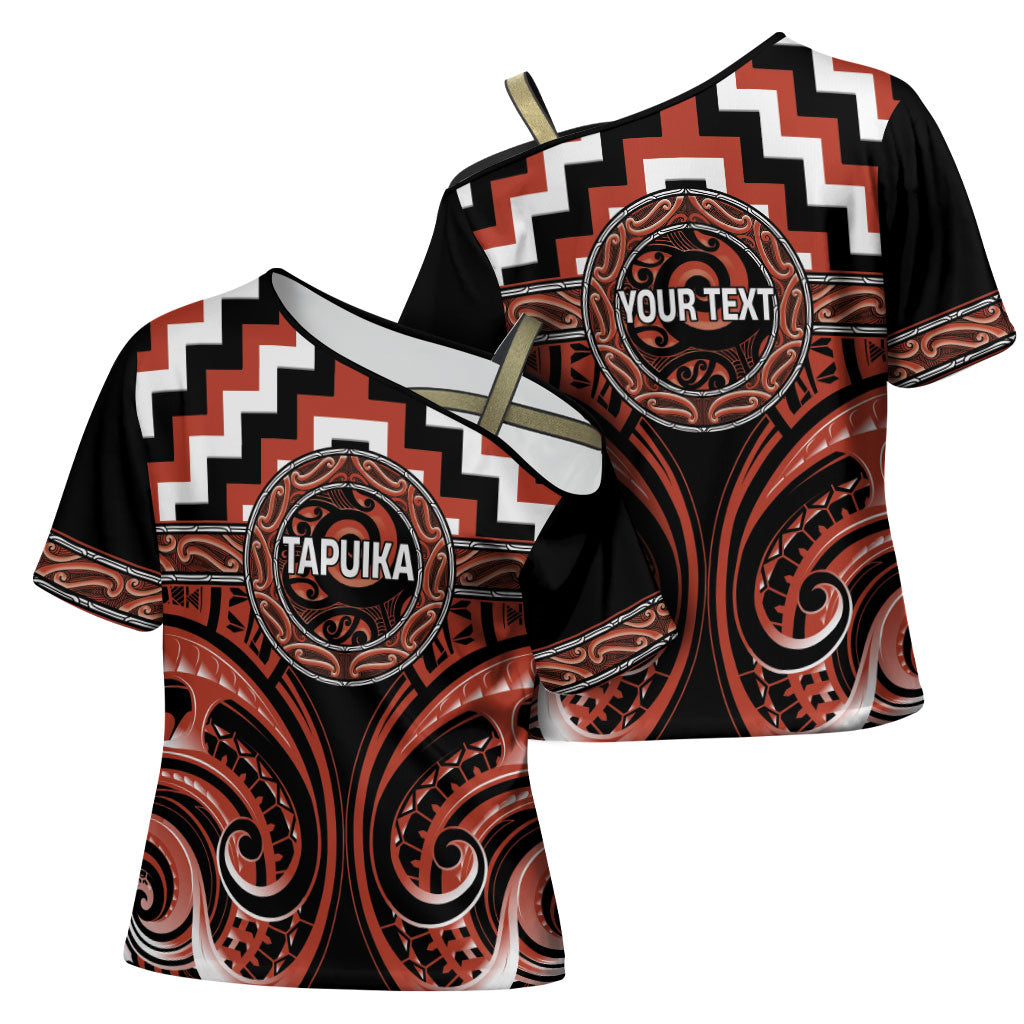 Aotearoa Tapuika Personalised Cross Shoulder Shirt Maori Iwi Poutama Puhoro Tattoo