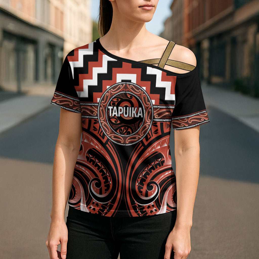 Aotearoa Tapuika Personalised Cross Shoulder Shirt Maori Iwi Poutama Puhoro Tattoo