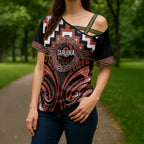 Aotearoa Tapuika Personalised Cross Shoulder Shirt Maori Iwi Poutama Puhoro Tattoo
