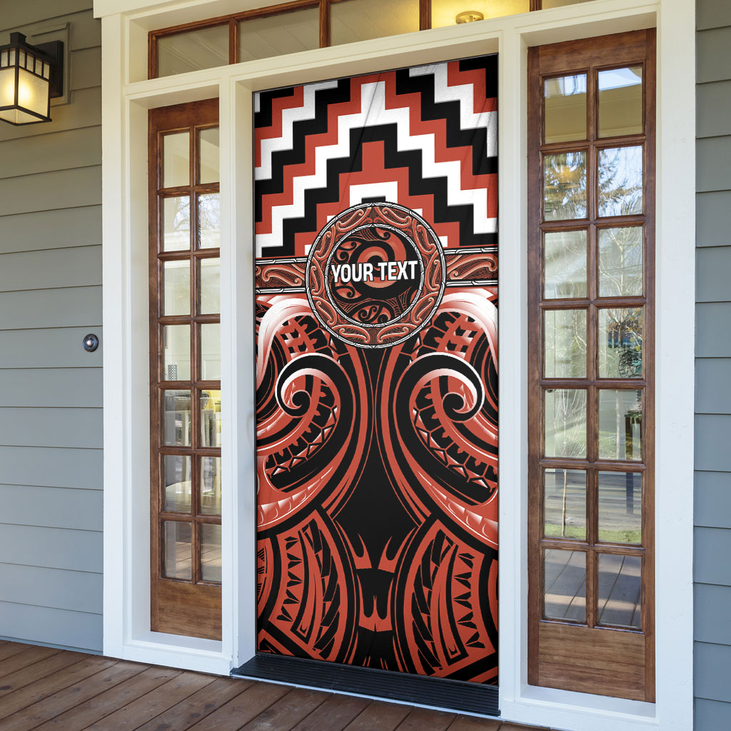 Aotearoa Tapuika Personalised Door Cover Maori Iwi Poutama Puhoro Tattoo