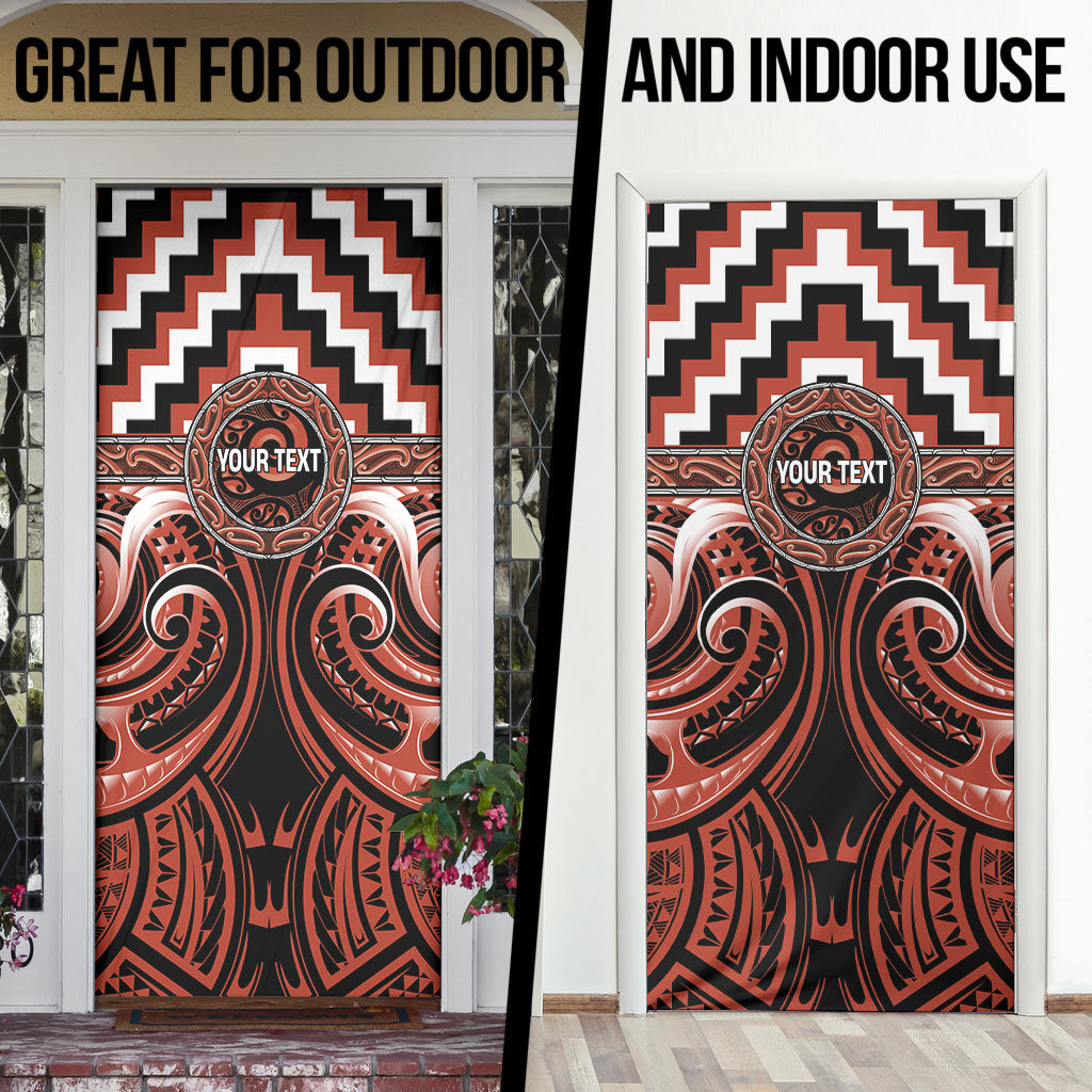 Aotearoa Tapuika Personalised Door Cover Maori Iwi Poutama Puhoro Tattoo