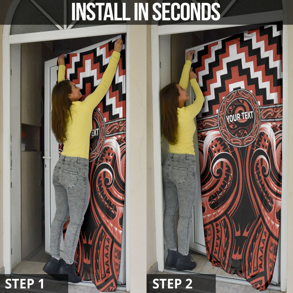 Aotearoa Tapuika Personalised Door Cover Maori Iwi Poutama Puhoro Tattoo