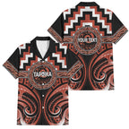 Aotearoa Tapuika Personalised Family Matching Long Sleeve Bodycon Dress and Hawaiian Shirt Maori Iwi Poutama Puhoro Tattoo