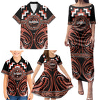 Aotearoa Tapuika Personalised Family Matching Puletasi and Hawaiian Shirt Maori Iwi Poutama Puhoro Tattoo