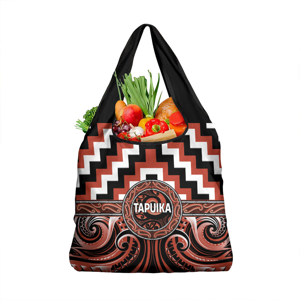 Aotearoa Tapuika Grocery Bag Maori Iwi Poutama Puhoro Tattoo