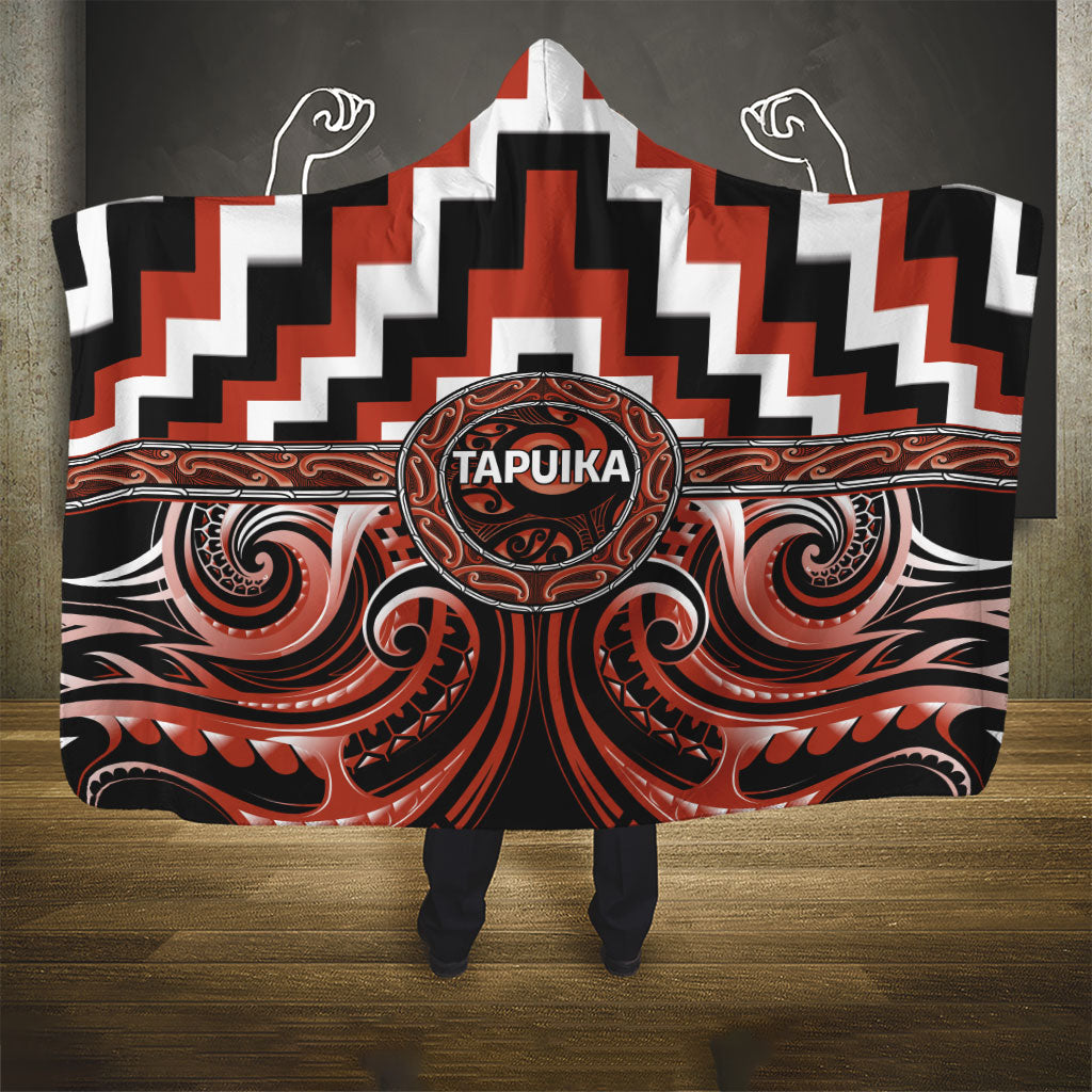 Aotearoa Tapuika Hooded Blanket Maori Iwi Poutama Puhoro Tattoo