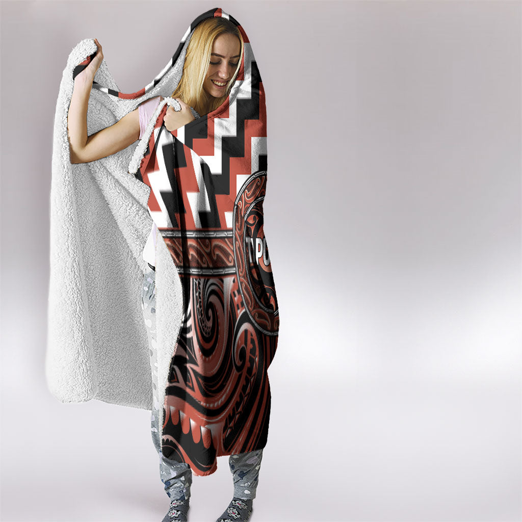 Aotearoa Tapuika Hooded Blanket Maori Iwi Poutama Puhoro Tattoo