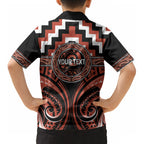 Aotearoa Tapuika Personalised Kid Hawaiian Shirt Maori Iwi Poutama Puhoro Tattoo