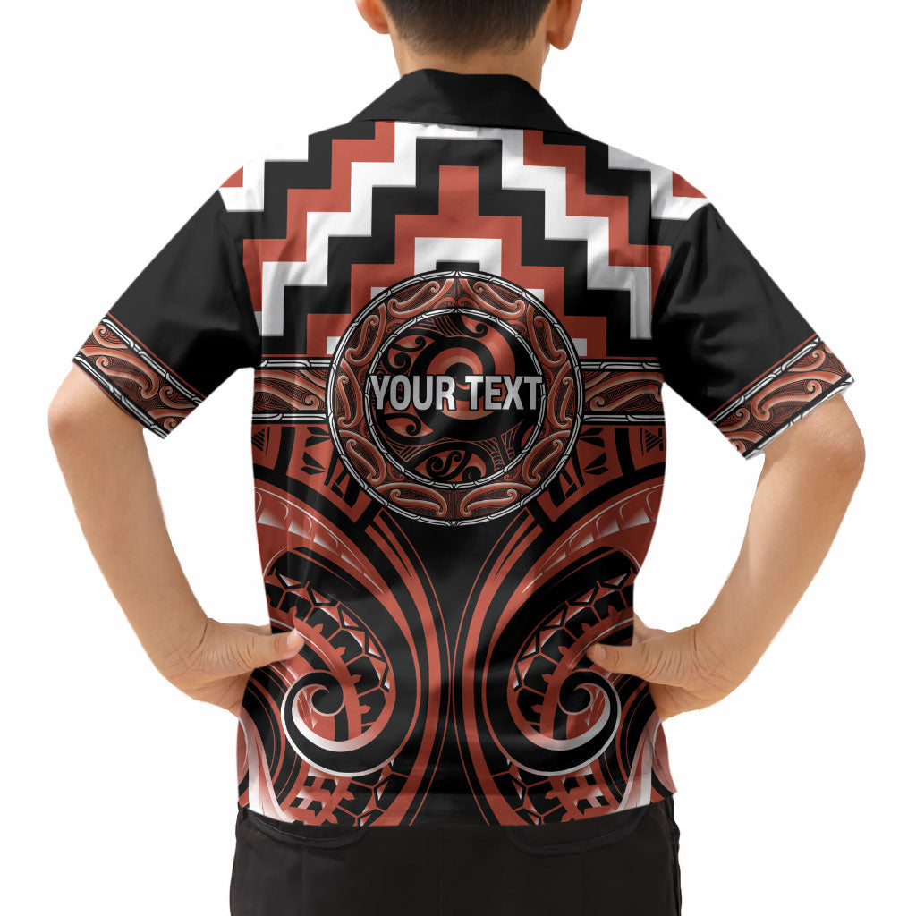 Aotearoa Tapuika Personalised Kid Hawaiian Shirt Maori Iwi Poutama Puhoro Tattoo