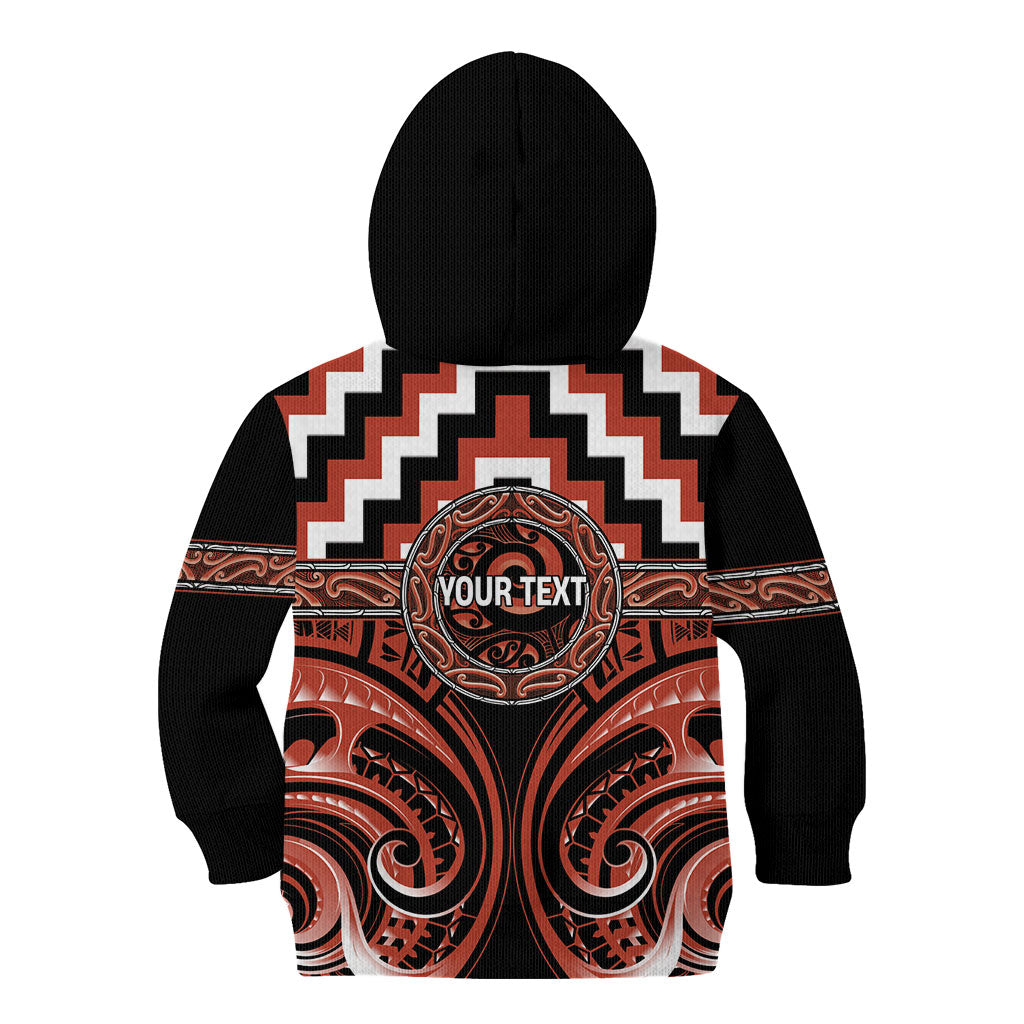 Aotearoa Tapuika Personalised Kid Hoodie Maori Iwi Poutama Puhoro Tattoo