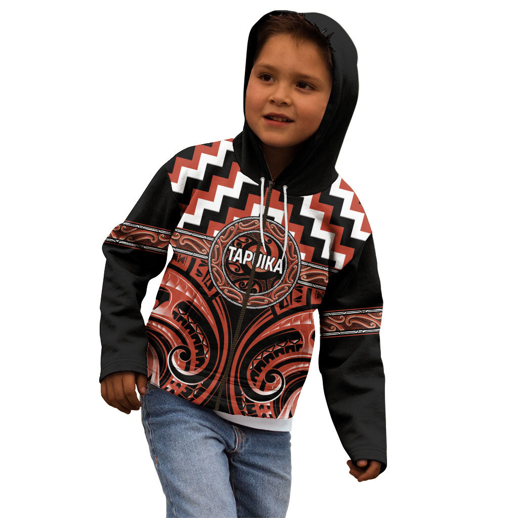 Aotearoa Tapuika Personalised Kid Hoodie Maori Iwi Poutama Puhoro Tattoo
