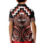 Aotearoa Tapuika Personalised Kid Polo Shirt Maori Iwi Poutama Puhoro Tattoo