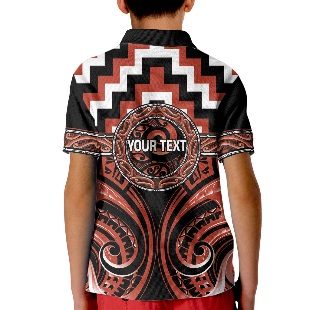Aotearoa Tapuika Personalised Kid Polo Shirt Maori Iwi Poutama Puhoro Tattoo