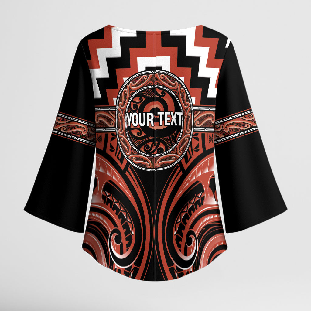 Aotearoa Tapuika Personalised Kimono Sleeve Blouse Maori Iwi Poutama Puhoro Tattoo