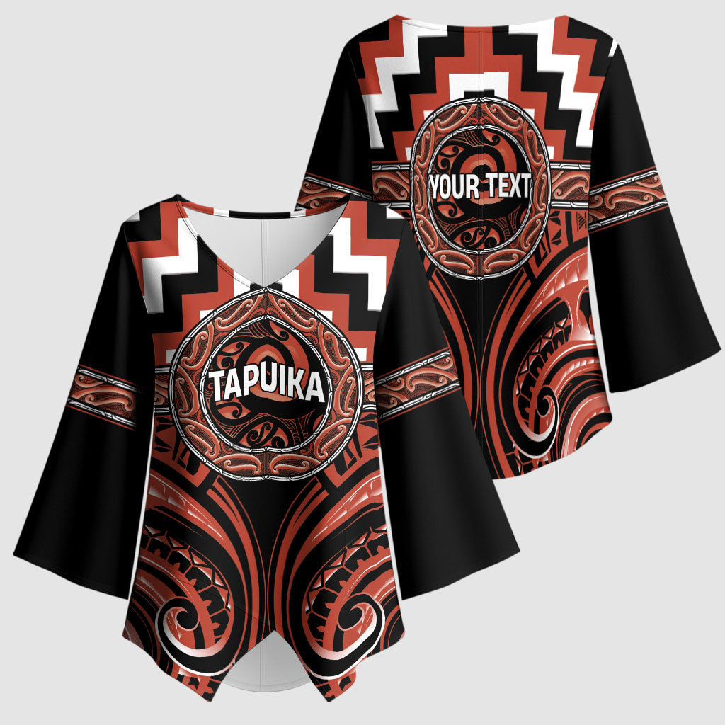 Aotearoa Tapuika Personalised Kimono Sleeve Blouse Maori Iwi Poutama Puhoro Tattoo