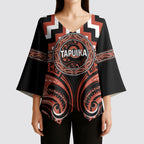Aotearoa Tapuika Personalised Kimono Sleeve Blouse Maori Iwi Poutama Puhoro Tattoo