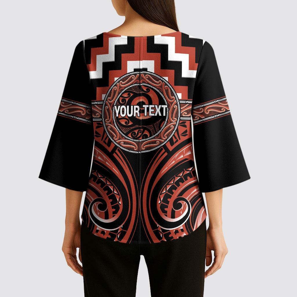 Aotearoa Tapuika Personalised Kimono Sleeve Blouse Maori Iwi Poutama Puhoro Tattoo