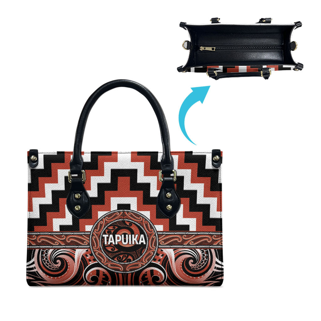 Aotearoa Tapuika Leather Bag Maori Iwi Poutama Puhoro Tattoo