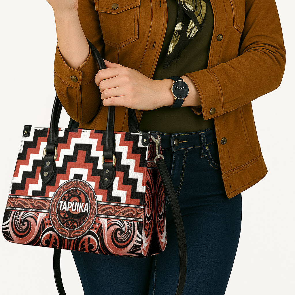 Aotearoa Tapuika Leather Bag Maori Iwi Poutama Puhoro Tattoo
