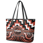Aotearoa Tapuika Leather Tote Bag Maori Iwi Poutama Puhoro Tattoo