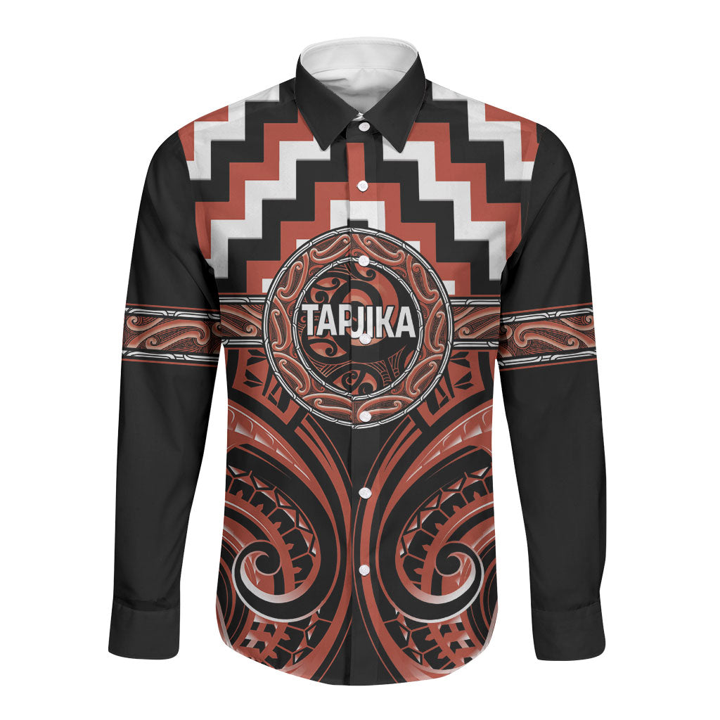 Aotearoa Tapuika Personalised Long Sleeve Button Shirt Maori Iwi Poutama Puhoro Tattoo