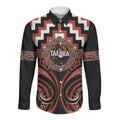 Aotearoa Tapuika Personalised Long Sleeve Button Shirt Maori Iwi Poutama Puhoro Tattoo