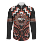 Aotearoa Tapuika Personalised Long Sleeve Button Shirt Maori Iwi Poutama Puhoro Tattoo