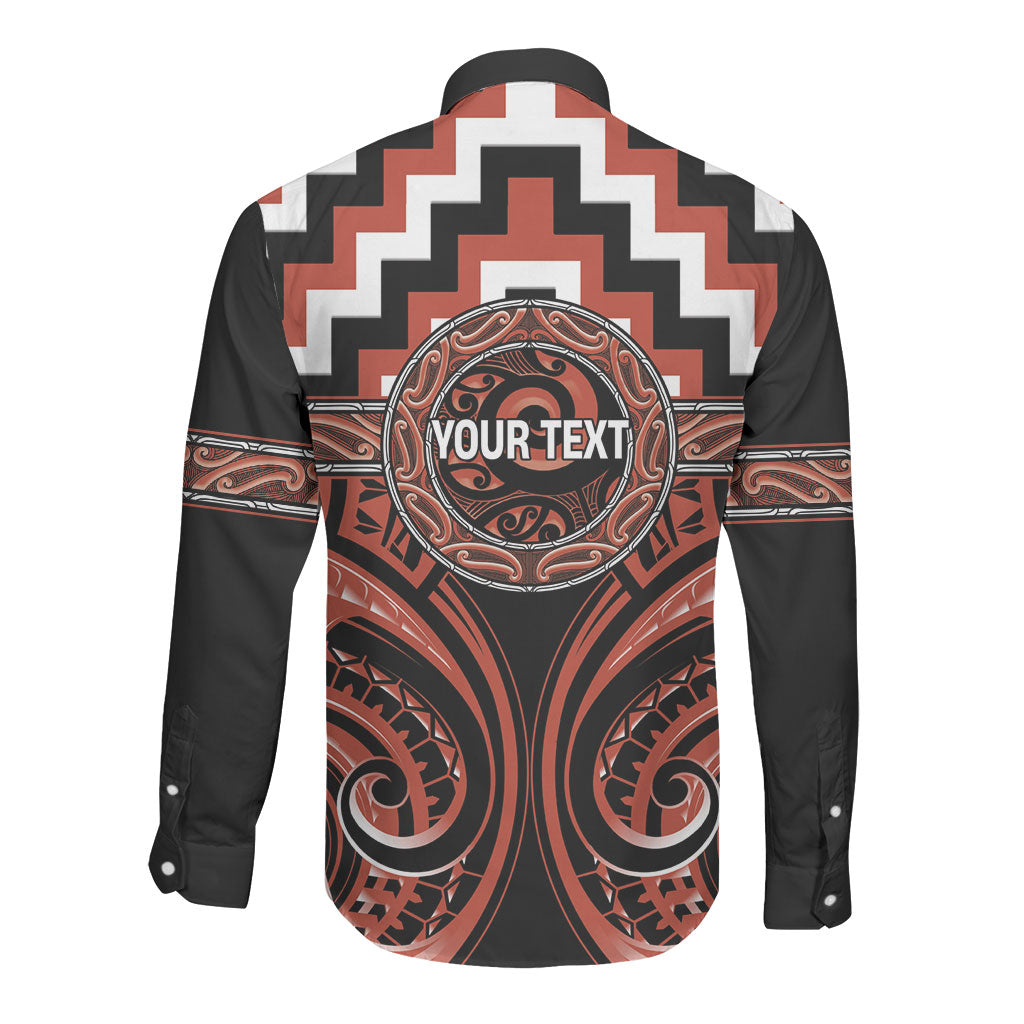 Aotearoa Tapuika Personalised Long Sleeve Button Shirt Maori Iwi Poutama Puhoro Tattoo