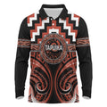 Aotearoa Tapuika Personalised Long Sleeve Polo Shirt Maori Iwi Poutama Puhoro Tattoo