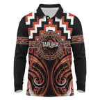 Aotearoa Tapuika Personalised Long Sleeve Polo Shirt Maori Iwi Poutama Puhoro Tattoo