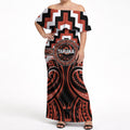 Aotearoa Tapuika Personalised Off Shoulder Maxi Dress Maori Iwi Poutama Puhoro Tattoo