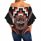 Aotearoa Tapuika Personalised Off Shoulder Wrap Waist Top Maori Iwi Poutama Puhoro Tattoo
