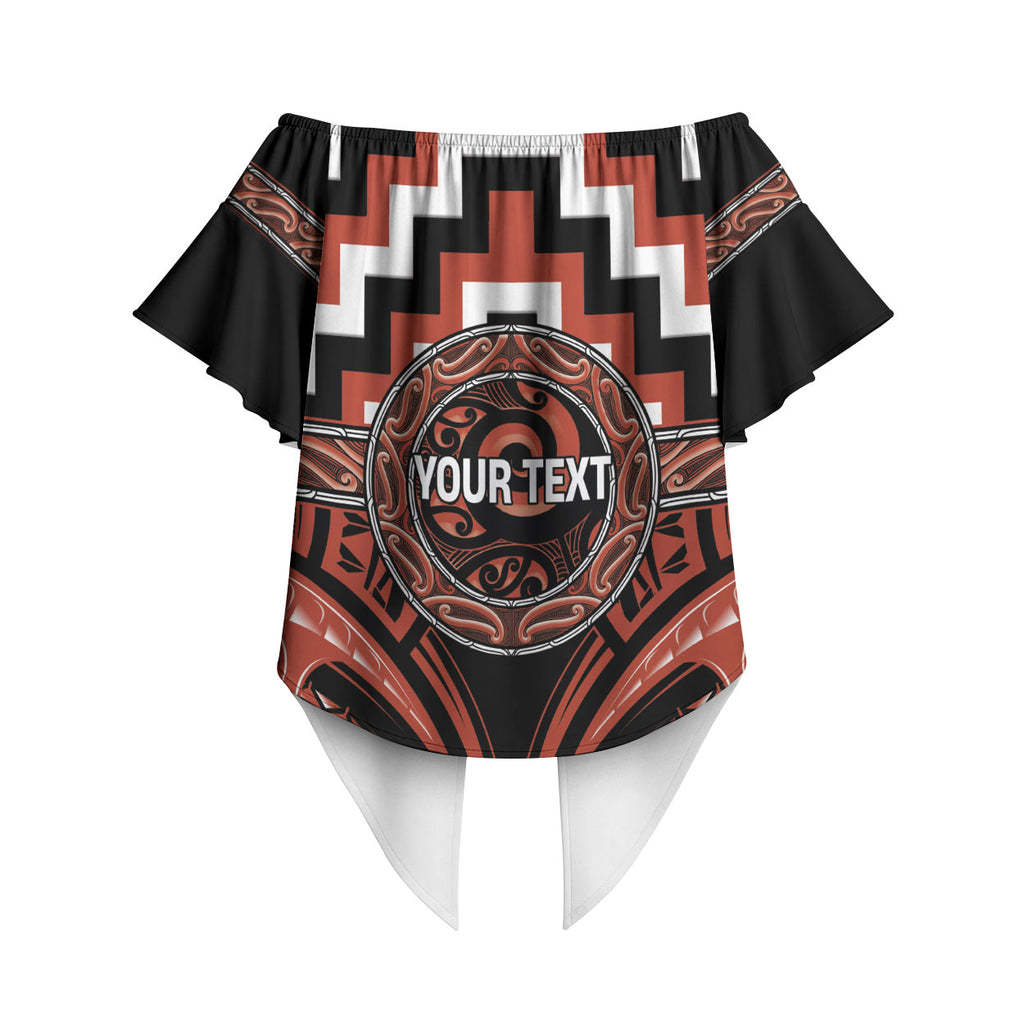 Aotearoa Tapuika Personalised Off Shoulder Wrap Waist Top Maori Iwi Poutama Puhoro Tattoo