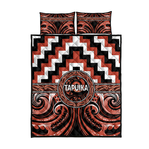 Aotearoa Tapuika Quilt Bed Set Maori Iwi Poutama Puhoro Tattoo