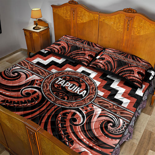 Aotearoa Tapuika Quilt Bed Set Maori Iwi Poutama Puhoro Tattoo