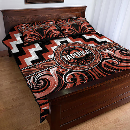 Aotearoa Tapuika Quilt Bed Set Maori Iwi Poutama Puhoro Tattoo