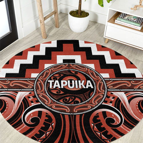 Aotearoa Tapuika Round Carpet Maori Iwi Poutama Puhoro Tattoo
