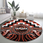 Aotearoa Tapuika Round Carpet Maori Iwi Poutama Puhoro Tattoo