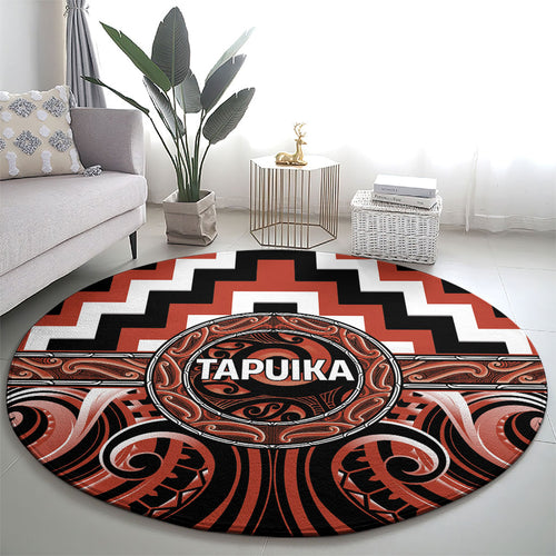 Aotearoa Tapuika Round Carpet Maori Iwi Poutama Puhoro Tattoo
