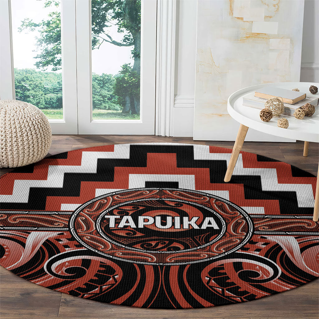 Aotearoa Tapuika Round Carpet Maori Iwi Poutama Puhoro Tattoo