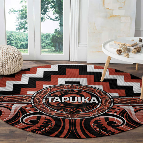 Aotearoa Tapuika Round Carpet Maori Iwi Poutama Puhoro Tattoo