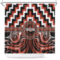 Aotearoa Tapuika Shower Curtain Maori Iwi Poutama Puhoro Tattoo